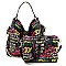 Fashionable Multi Graffiti 2-in-1 Bucket Shoulder Bag Hobo Set