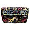 Quilted Graffiti Bag with Crystal Stonned word "PRETTY"