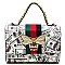 100 Dollar Bills C-Notes Queen Bee Stripe 2-in-1 Boxy Satchel