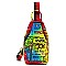 Fashionable Multi Graffiti Sling Backpack