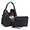 3-in-1Chic Monogram Queen Bee Stripe Shoulder Bag Hobo