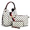 3-in-1Chic Monogram Queen Bee Stripe Shoulder Bag Hobo