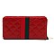 Stylish Queen Bee Stripe Quilted Zip Around Wallet Wristlet