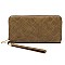 Lovely Quilted Zip Around Wallet Wristlet