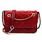 Fashion Quilted Patent Flap Over Crossbody