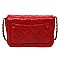 Fashion Quilted Patent Flap Over Crossbody