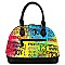 2-in-1 Stylish Multi Graffiti Dome Satchel