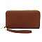 Saffiano Zipper Around Wallet Wristlet