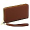 Saffiano Zipper Around Wallet Wristlet