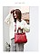 PATENT CROCODILE CLASSIC PADLOCK SATCHEL