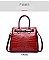PATENT CROCODILE CLASSIC PADLOCK SATCHEL