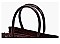 PATENT CROCODILE CLASSIC PADLOCK SATCHEL