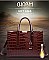 Croc Alligator Patent Brief Satchel Bag