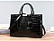 Croc Alligator Patent Brief Satchel Bag