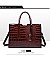 Croc Alligator Patent Brief Satchel Bag