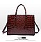 Croc Alligator Patent Brief Satchel Bag