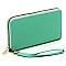 Saffiano Zipper Around Wallet Wristlet