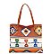 Aztec Tribal Canvas Shopper