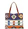 Aztec Tribal Canvas Shopper