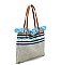 Aztec Tribal Pattern Canvas Shopper Tote Bag