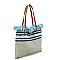 Aztec Tribal Pattern Canvas Shopper Tote Bag