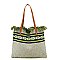 Aztec Tribal Pattern Canvas Shopper Tote Bag