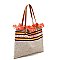 Aztec Tribal Pattern Canvas Shopper Tote Bag