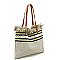 Aztec Tribal Pattern Canvas Shopper Tote Bag