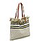 Aztec Tribal Pattern Canvas Shopper Tote Bag