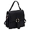 Ostrich Flap Crossbody Satchel Purse