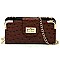 Ostrich Turn Lock Crossbody Wallet