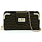 Ostrich Turn Lock Crossbody Wallet