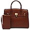 2- in -1 Ostrich Pad-lock Satchel