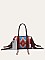 Fringed African Ethnic Print Boston Satchel Bags