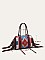 Fringed African Ethnic Print Boston Satchel Bags