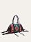 Fringed African Ethnic Print Boston Satchel Bags