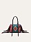 Fringed African Ethnic Print Boston Satchel Bags