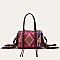 Fringed African Ethnic Print Boston Satchel Bags