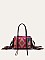 Fringed African Ethnic Print Boston Satchel Bags