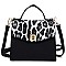 TRENDY Colorblock Twist Lock Flap Satchel