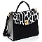 TRENDY Colorblock Twist Lock Flap Satchel