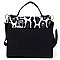 TRENDY Colorblock Twist Lock Flap Satchel