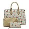 Monogram Cherry Print 3-in-1 Boxy Satchel Set