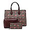 Monogram Cherry Print 3-in-1 Boxy Satchel Set