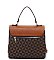 Triangle Checkered Monogram Top Handle Satchel