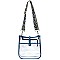 Trendy  Visible Clear Hobo Crossbody Bag with Guitar Strap