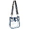 Trendy  Visible Clear Hobo Crossbody Bag with Guitar Strap