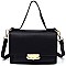 Fashion Push Lock Flap Crossbody Bag