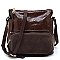 Real Suede Front Pocket Python Crossbody Bag