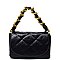 Quilted Flap Chain Link Crossbody Bag